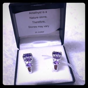 Sterling silver and amethyst earrings
